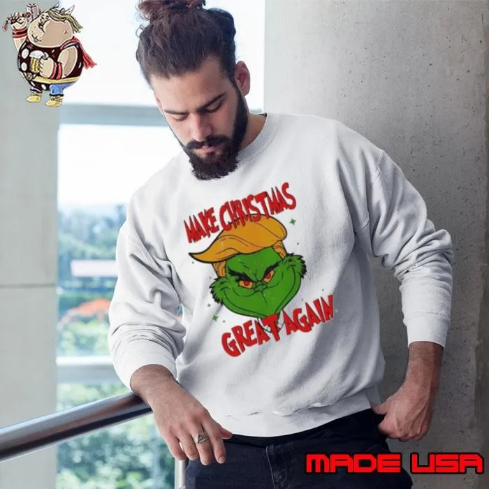 Make Christmas Great Again Trump Grinch big face shirt