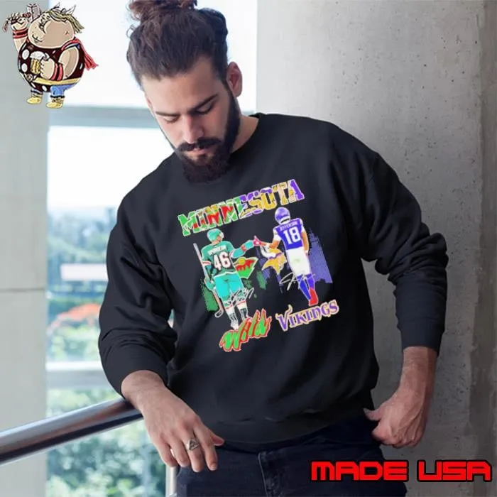 Minnesota Wild Jared Spurgeon x Minnesota Vikings Justin Jefferson Sweatshirt