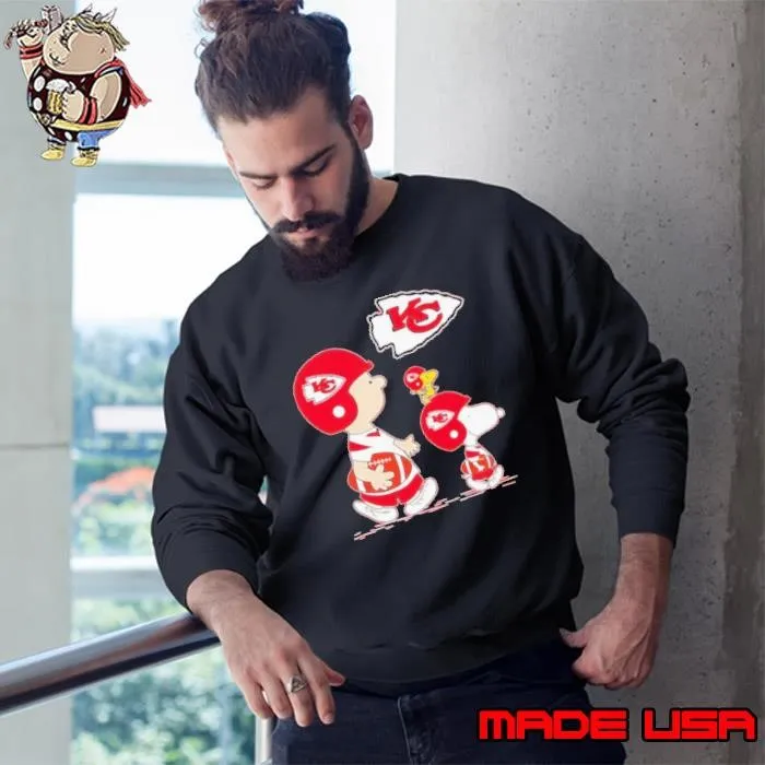 Peanuts characters Kansas City Chiefs football logo Sweatshirt
