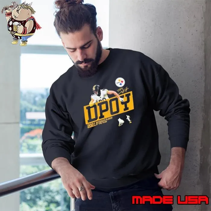 Pittsburgh Steelers NFL #90 T.J. Watt 2021 Defensive Player of the Year Signature Sweatshirt