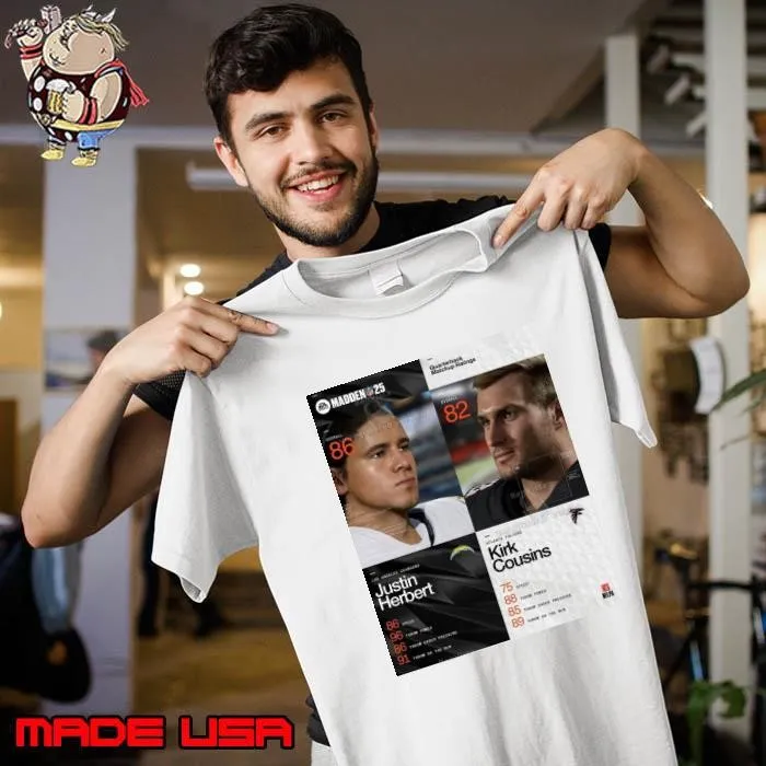 Quarterback Matchup Ratings Madden NFL 25 Los Angeles Chargers Justin Herbert Vs Atlanta Falcons Kirk Cousins Poster Unisex