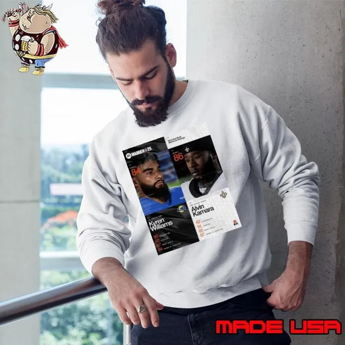 Running Back Matchup Ratings Madden NFL 25 Los Angeles Rams Kyren Williams Vs New Orleans Saints Alvin Kamara Poster Sweatshirt