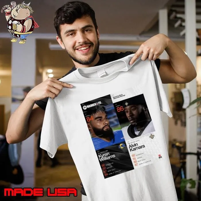 Running Back Matchup Ratings Madden NFL 25 Los Angeles Rams Kyren Williams Vs New Orleans Saints Alvin Kamara Poster Unisex