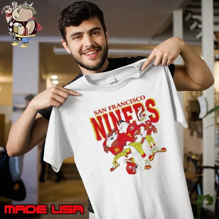 San Francisco 49ers Looney Tunes characters NFL football Unisex
