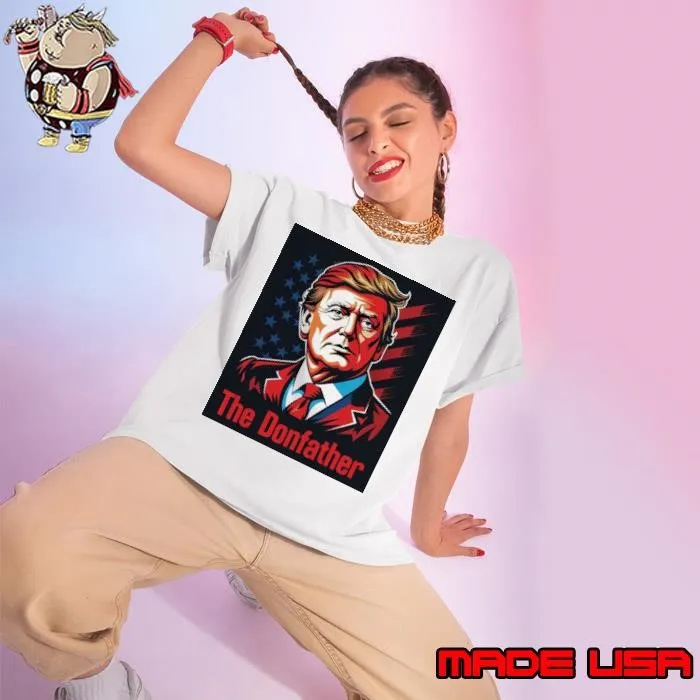 Trump The Donfather President American Flag Retro T-Shirt
