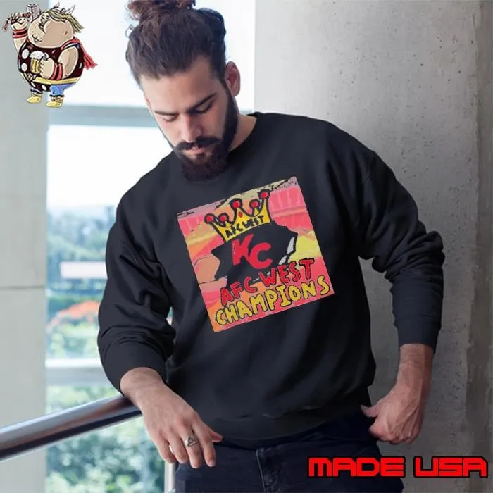 AFC West Champions 2025 Kansas City Chiefs cartoon Sweatshirt