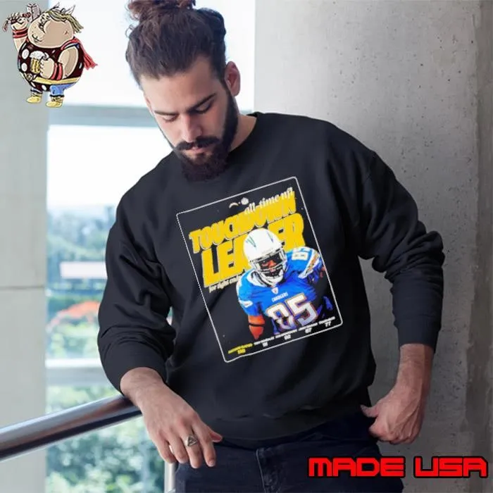All time Nfl Touchdown Leader Riddell For Tight Ends Chargers Sweatshirt