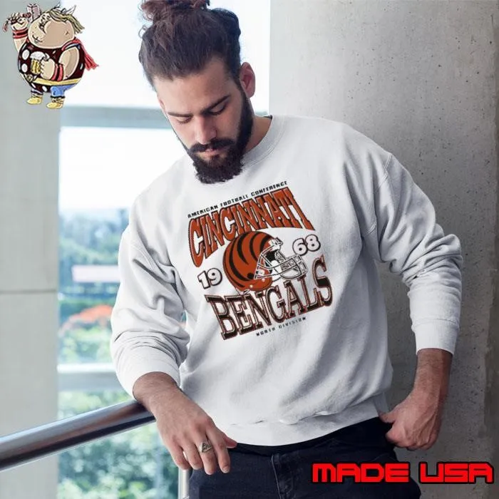 American Football Conference Cincinnati Bengals 1968 North Division helmet Sweatshirt