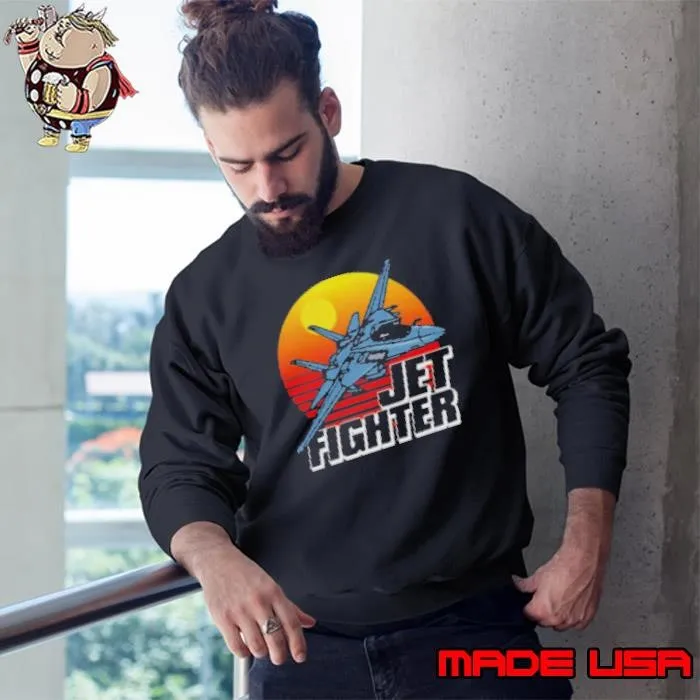 Awesome Born To Fly Fighter Jet Plane Airplane Sunset Sweatshirt