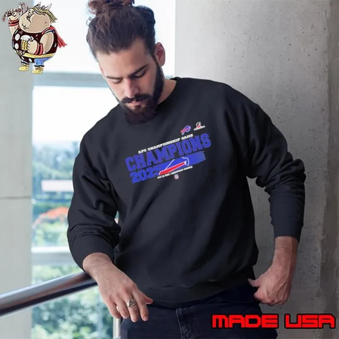Buffalo Bills 2024 2025 AFC Championship Champions Logo Mascot Sweatshirt
