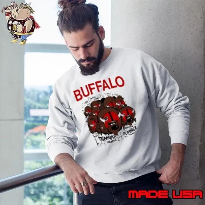Buffalo Football trample rumble design cartoon vintage Sweatshirt