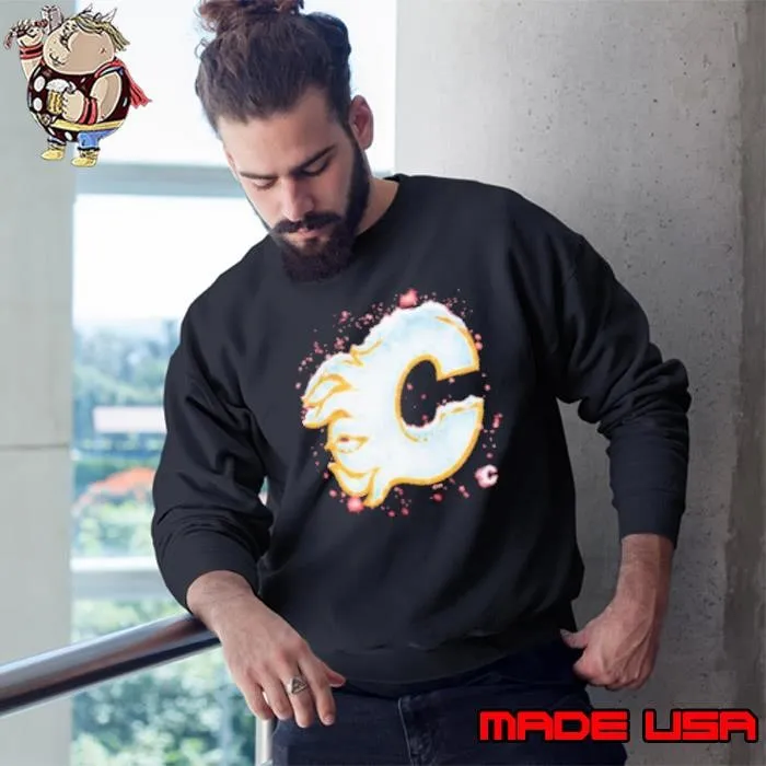 Calgary Flames Snow Logo Shirt