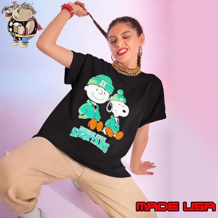 Charlie Brown and Snoopy sitting Michigan State Spartans shirt