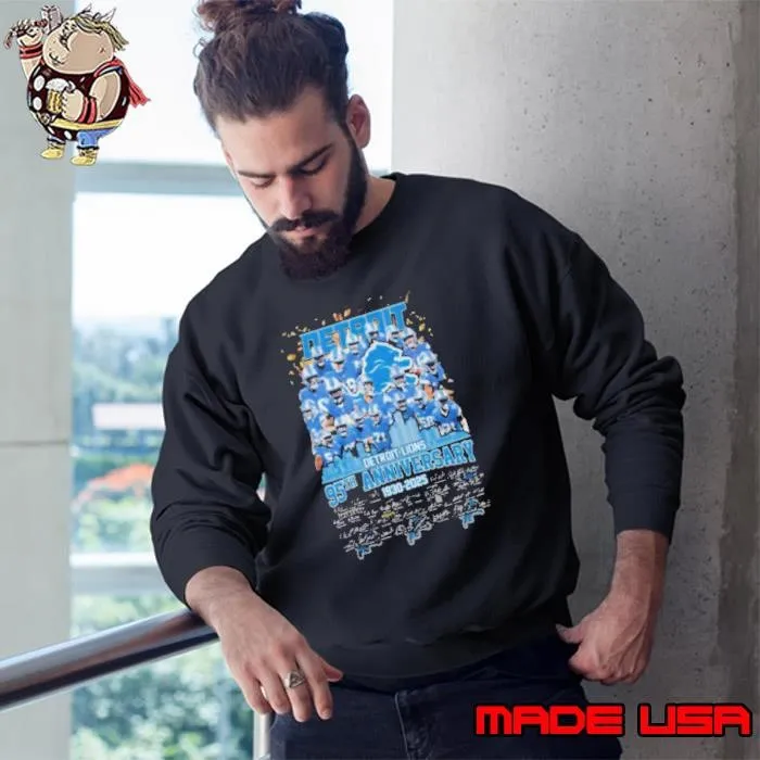 Detroit Lions 95th Anniversary 1930 2025 For Fans Limited T Shirt