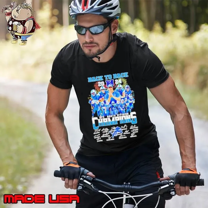 Detroit Lions back to back 2024 NFC North Division champions team players Unisex