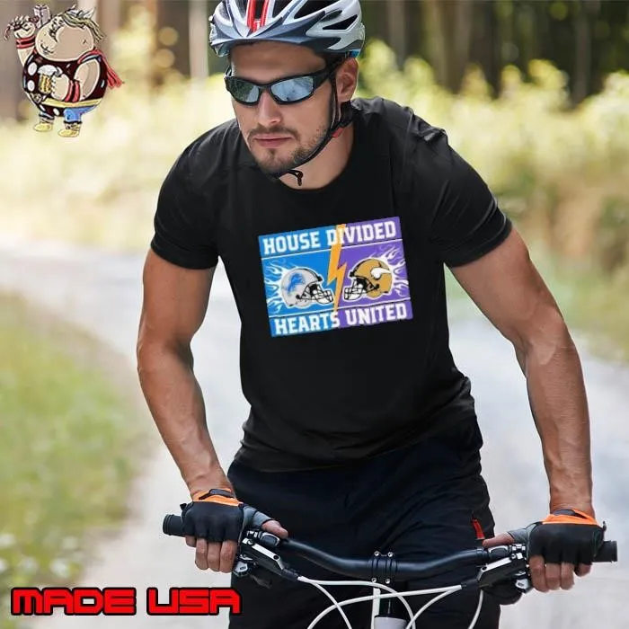 House Divided Detroit Lions Vs Minnesota Vikings Hearts United Unisex