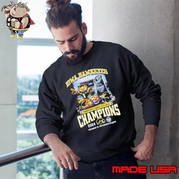 Iowa Hawkeyes Transperfect Music Bowl Champions 2025 Sweatshirt