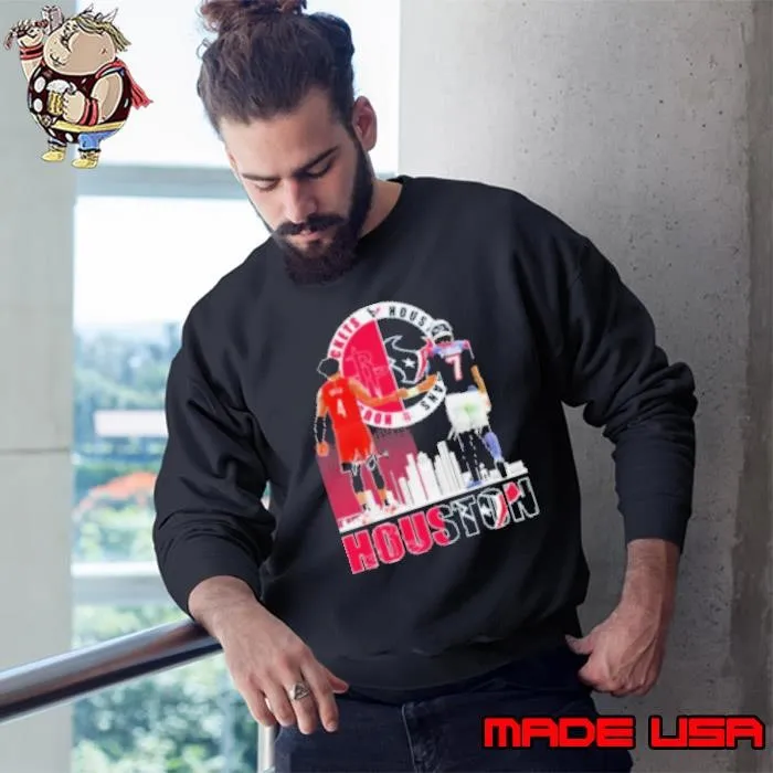 Jalen Green C. J. Stroud Houston Rockets Houston Texans Skyline Signature Sweatshirt