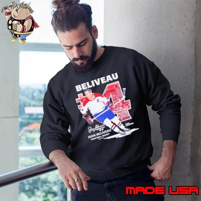 Jean Beliveau Montreal hockey throwback Sweatshirt