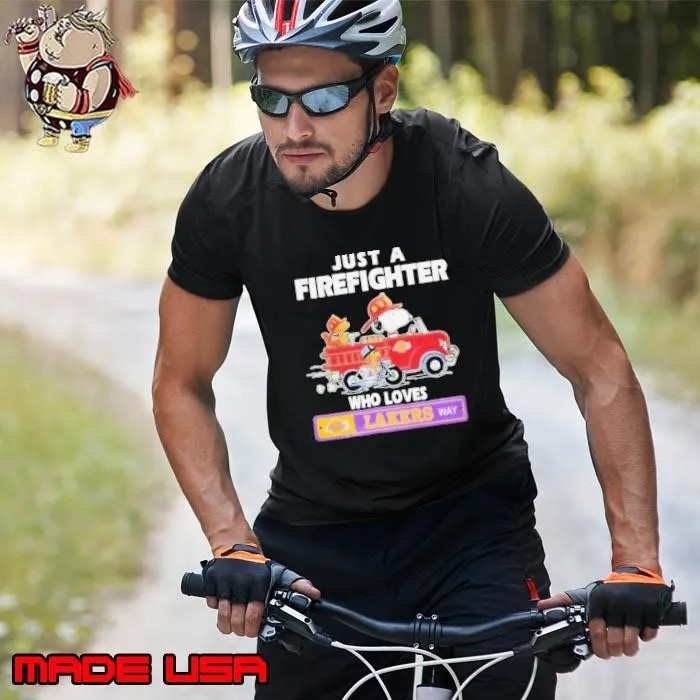 Just A Firefighter Who Loves Los Angeles Lakers NBA Way Snoopy Unisex