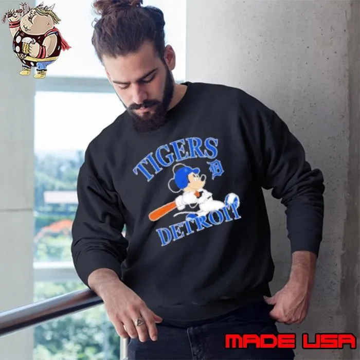 Mickey Mouse Detroit Tigers baseball logo Sweatshirt
