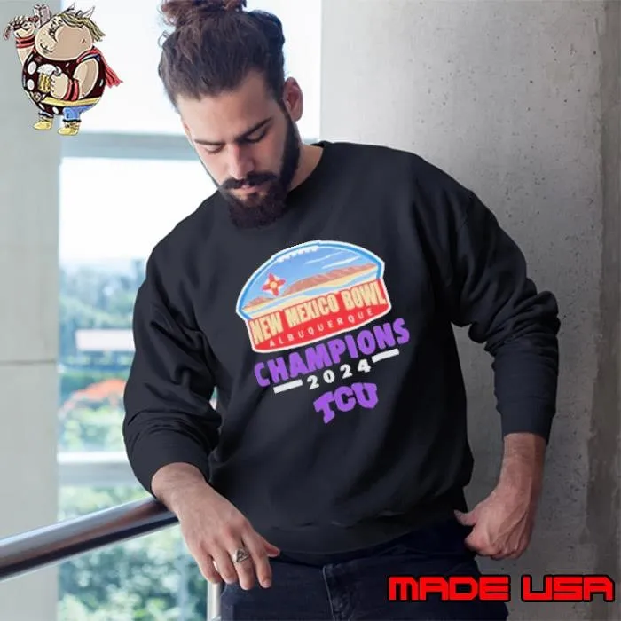 New Mexico Bowl Shop TCU Horned Frogs Football 2024 Isleta New Mexico Bowl Champions Sweatshirt
