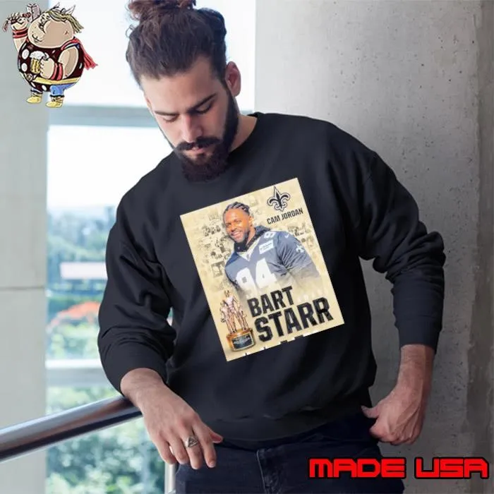 New Orleans Saints Football Cam Jordan 2025 Bart Starr Award Winner Poster Sweatshirt