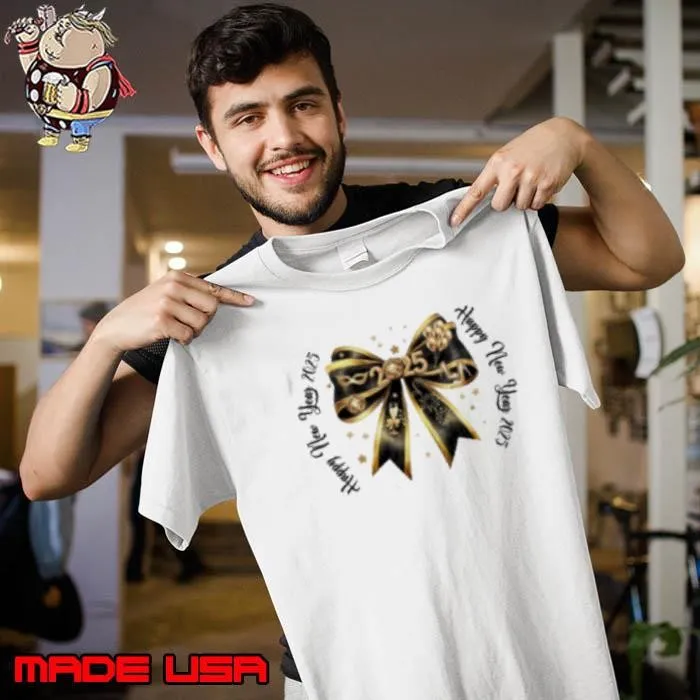 New Year 2025 Coquette Bow New Years Disco Ball Gold Unisex