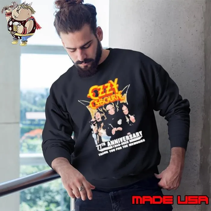 Ozzy Osbourne 77th Anniversary 1948 2025 Thank You For The Memories Shirts Sweatshirt