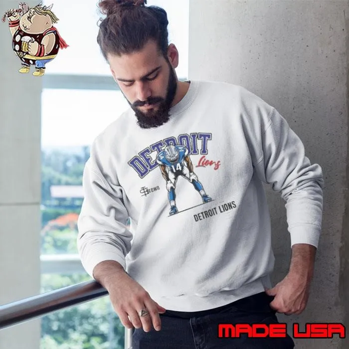 Tan St. Brown Detroit Lions Sweatshirt