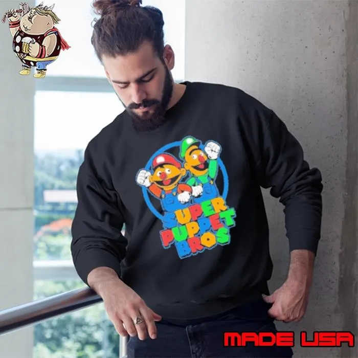 Teefury Super Puppet Bros Game Sweatshirt