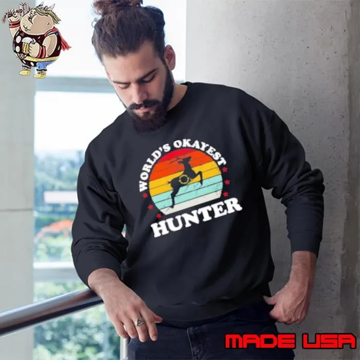 World's Okayest Hunter Deer Bow Hunting Funny Dad Mens Sweatshirt