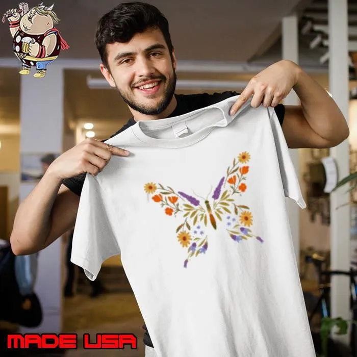 Butterfly illustration all the flowers are native to Eaton Canyon Unisex