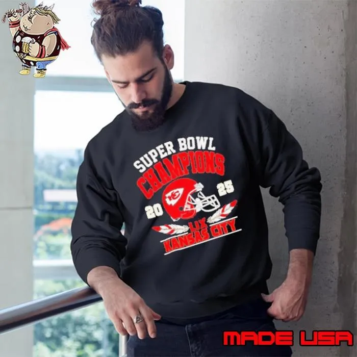 Chiefs Super Bowl Champions 2025 LIX helmet Sweatshirt