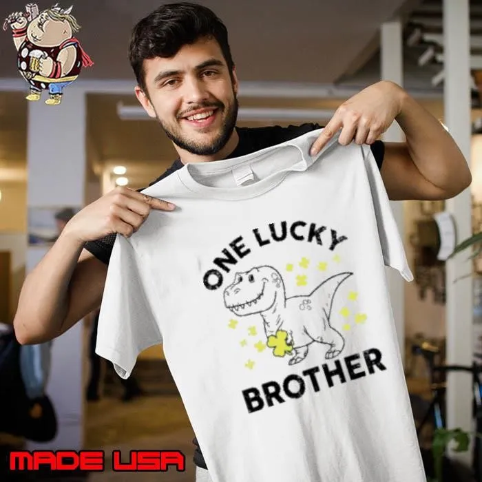 Good St Patrick's Day One Lucky Brother Dinosaur Irish Shirt