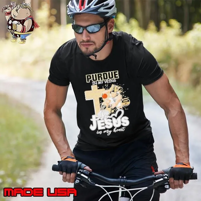 Purdue in my veins Jesus in my heart basketball mascot Unisex