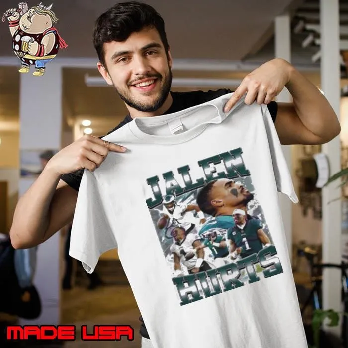 Retro 90s Jalen Hurts Philadelphia Eagles Football Player T Unisex