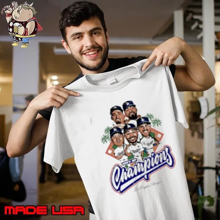 Vintage Dodger Los Angeles City Of Champions Cartoon 2025 Unisex