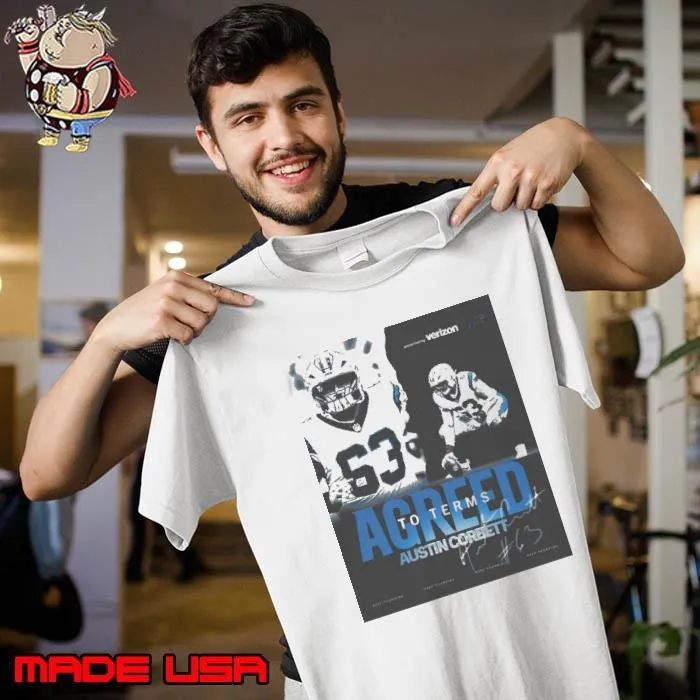 Carolina Panthers Football Agree To Terms With Austin Corbett Keep Pounding Signature Unisex