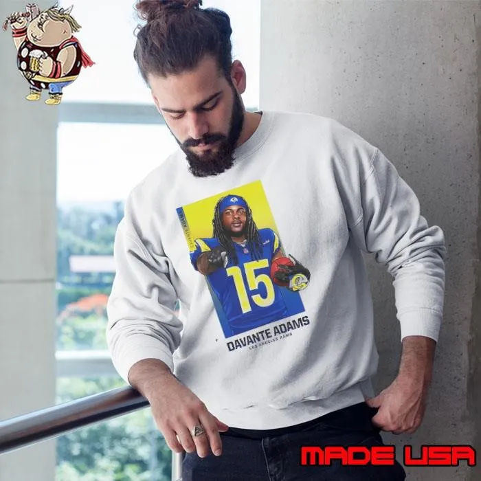 Davante Adams Pointing Los Angeles Rams 15 Blue Jersey Sweatshirt
