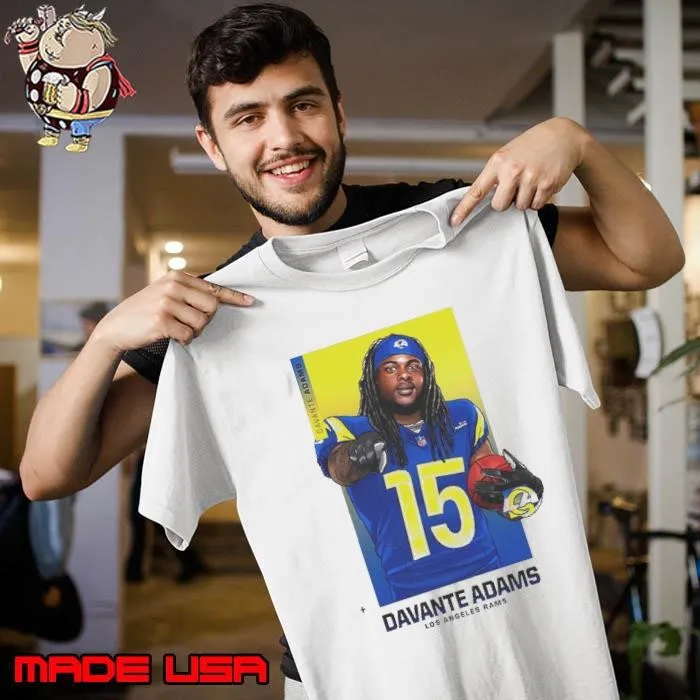 Davante Adams Pointing Los Angeles Rams 15 Blue Jersey Shirt
