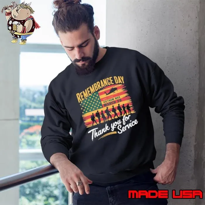 Remembrance Day March 29 US Vietnam Veteran USA Flag Sweatshirt
