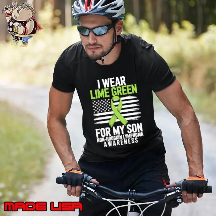 Son Non Hodgkins Lymphoma Cancer Awareness American Flag T-Shirt