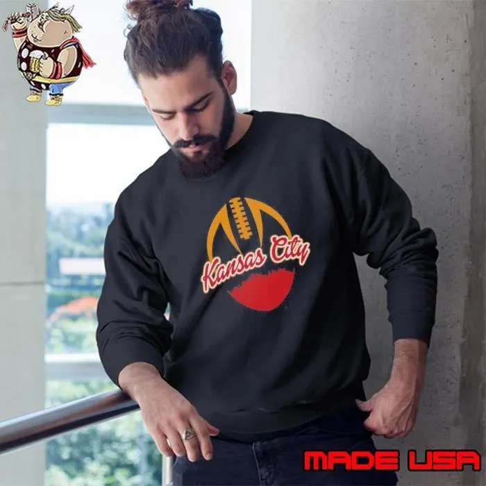 Top Silhouette Of Kansas City KC Football Fan Sweatshirt