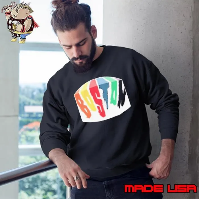 Boston rainbow paint colorful Sweatshirt