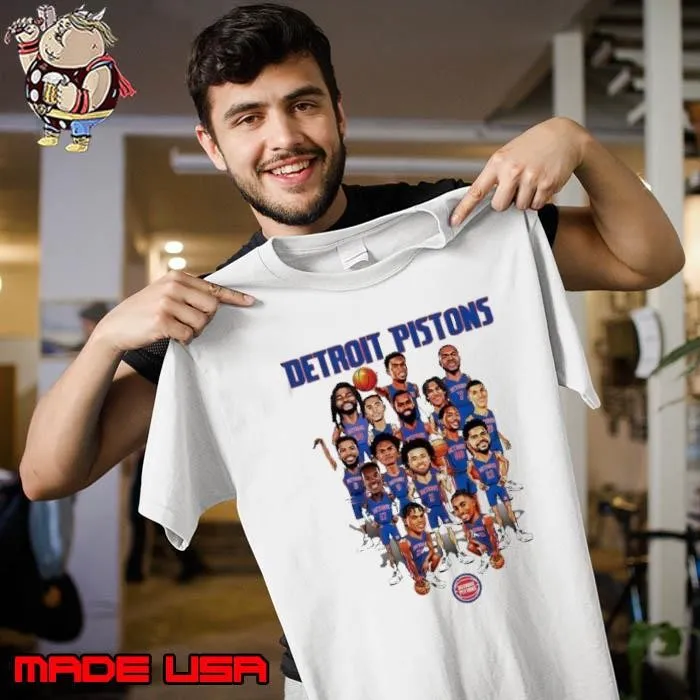 Detroit Pistons 2024-25 teams Caricature shirt