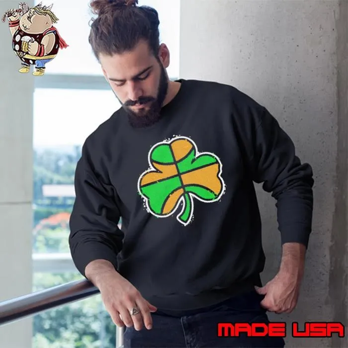 Green and gold basketball shamrock Sweatshirt