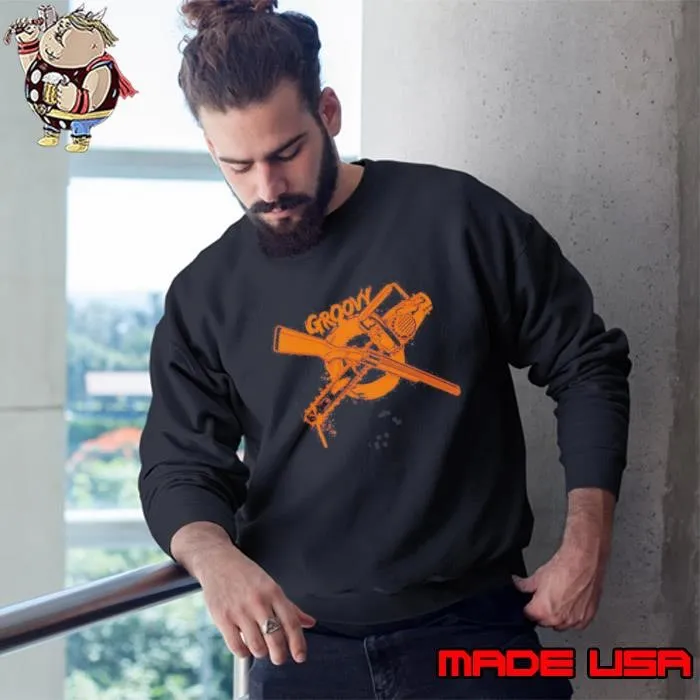 Groovy Chainsaw And Boomstick Shotgun Sweatshirt