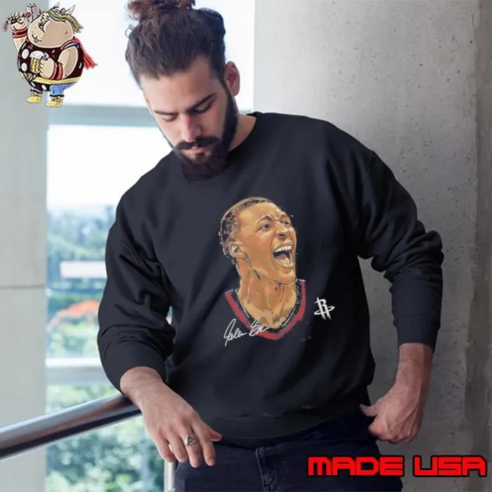 Jabari Smith Jr. Houston Rockets MLB Basketball Player Portrait Signature Sweatshirt
