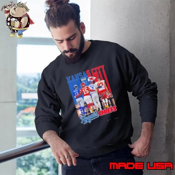 Kansas City Royals X Kansas City Chiefs Players Signatures 2025 Sweatshirt